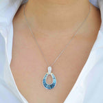Blue gemstone pendant gold