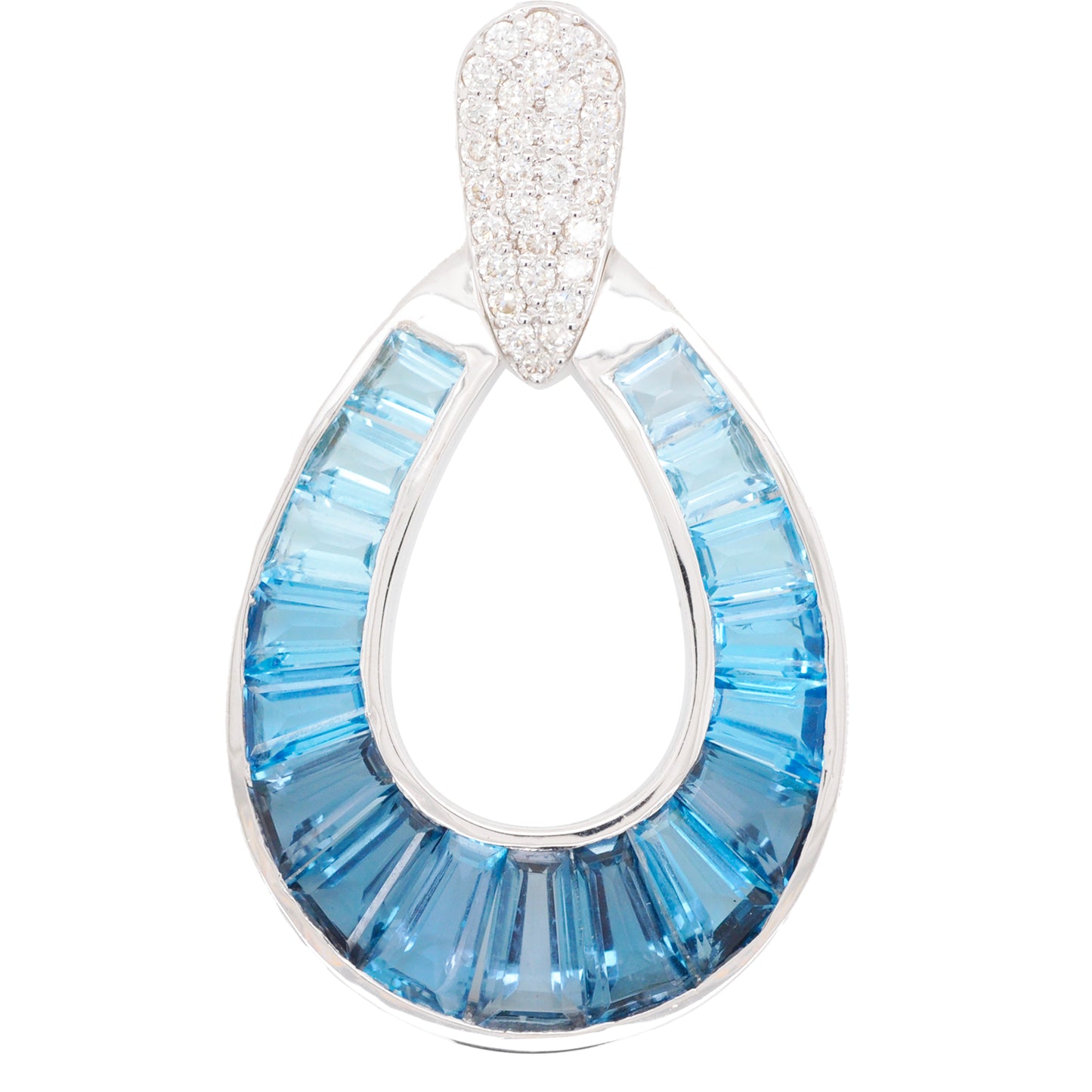 Blue topaz pendant necklace diamond