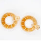 18K Gold Baguette Citrine Diamond Circle Earrings