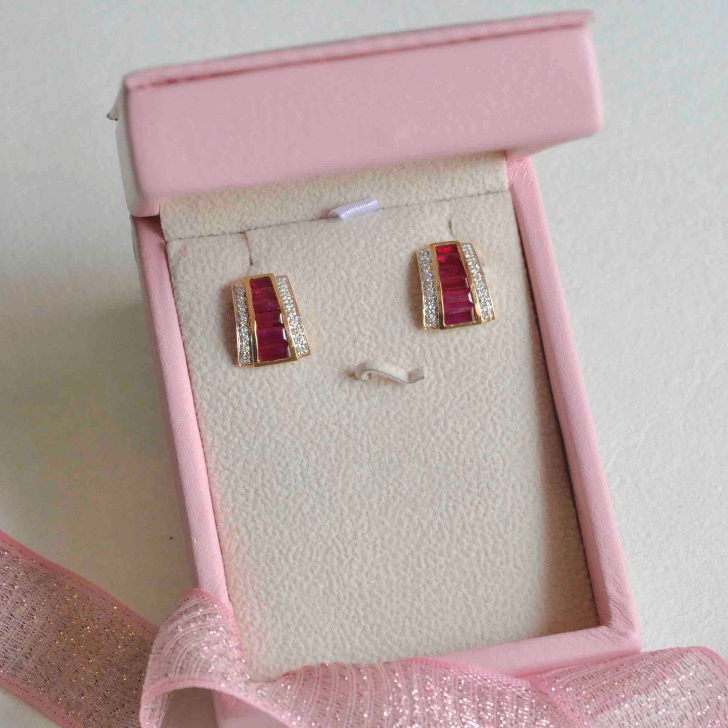 diamond ruby earrings