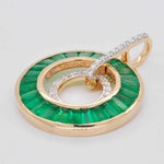 circle pendant with diamonds