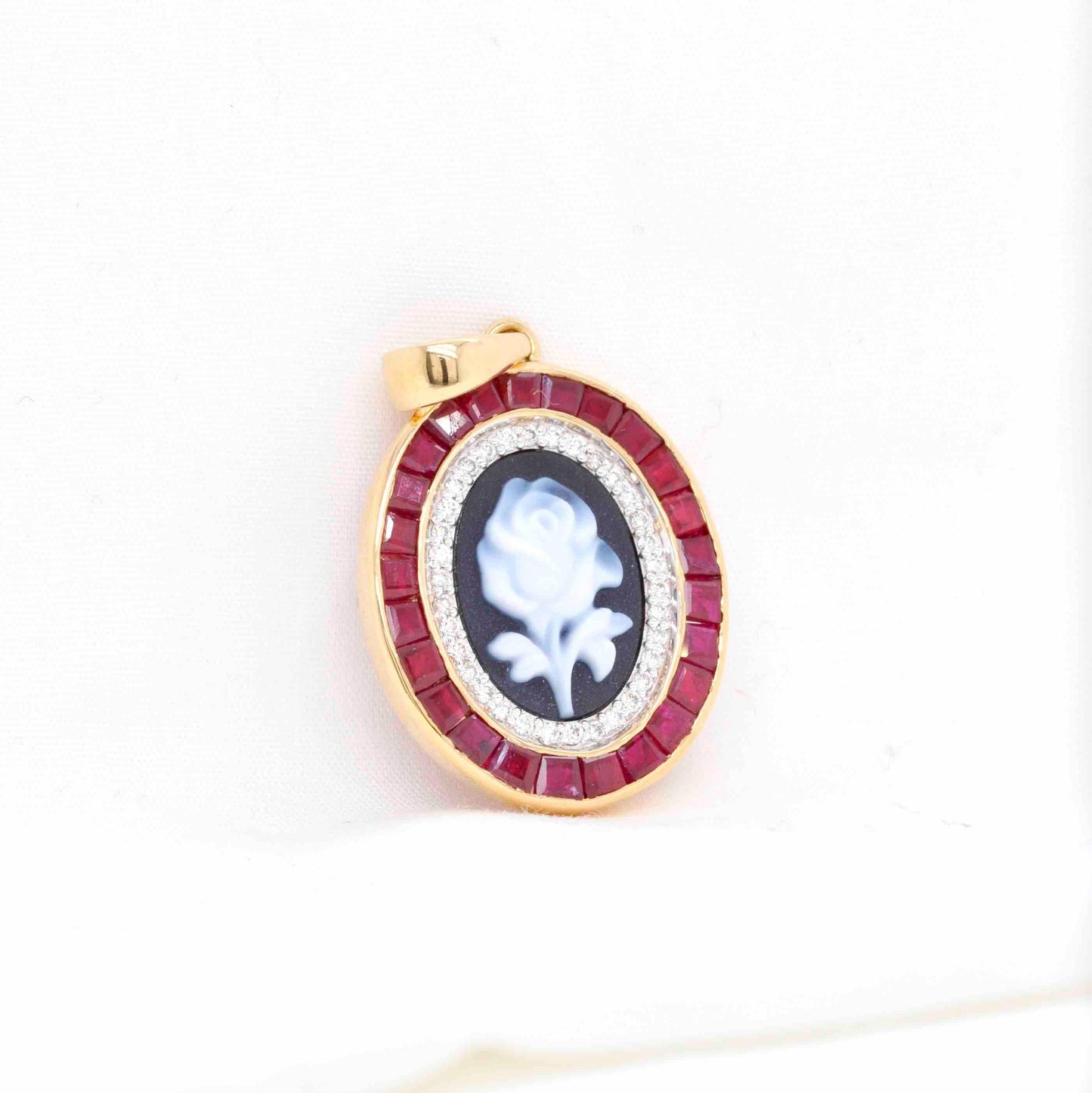 Carved ruby pendant