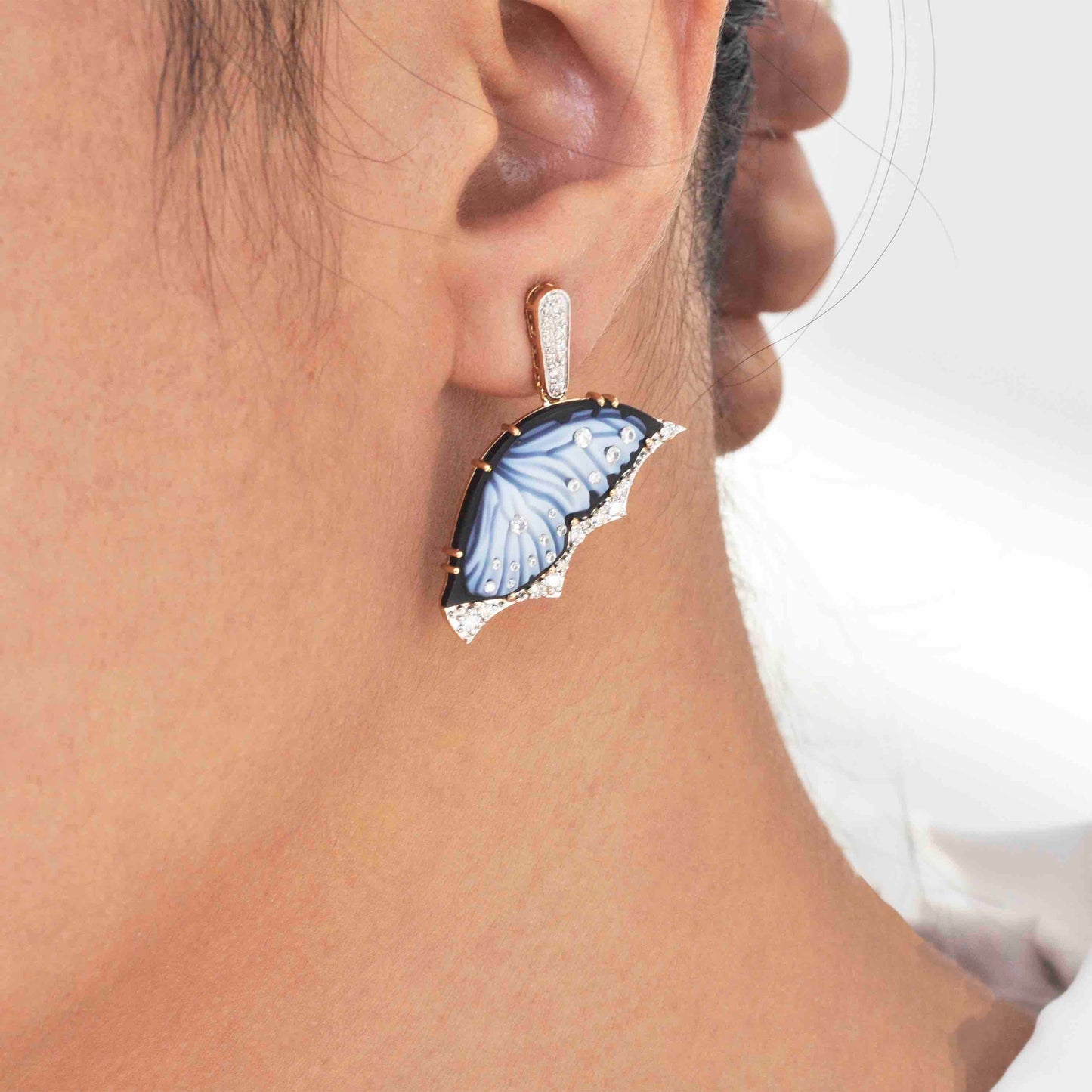 blue butterfly earrings