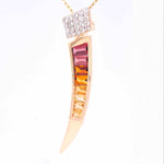 Citrine diamond pendant