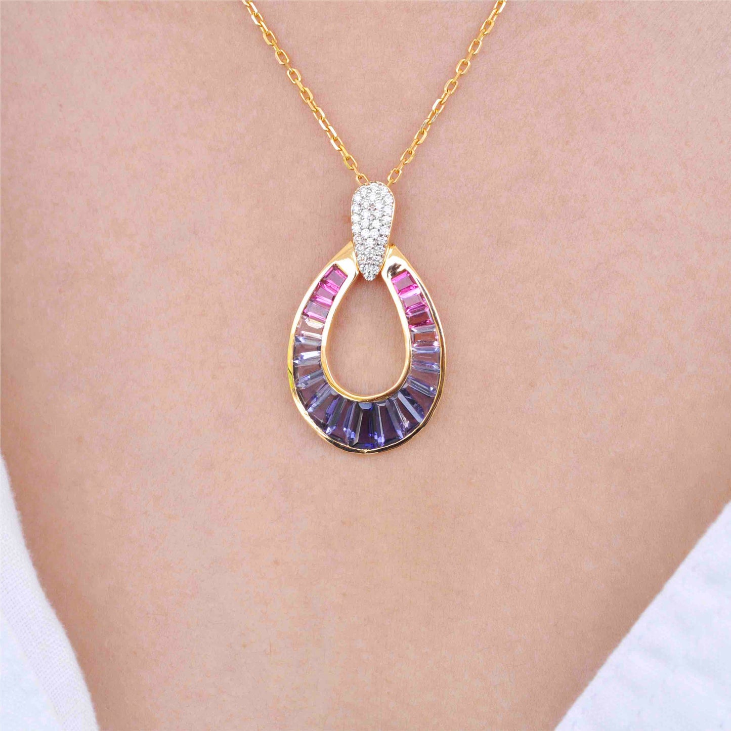 iolite diamond pendant necklace | vaibhav dhadda jewelry