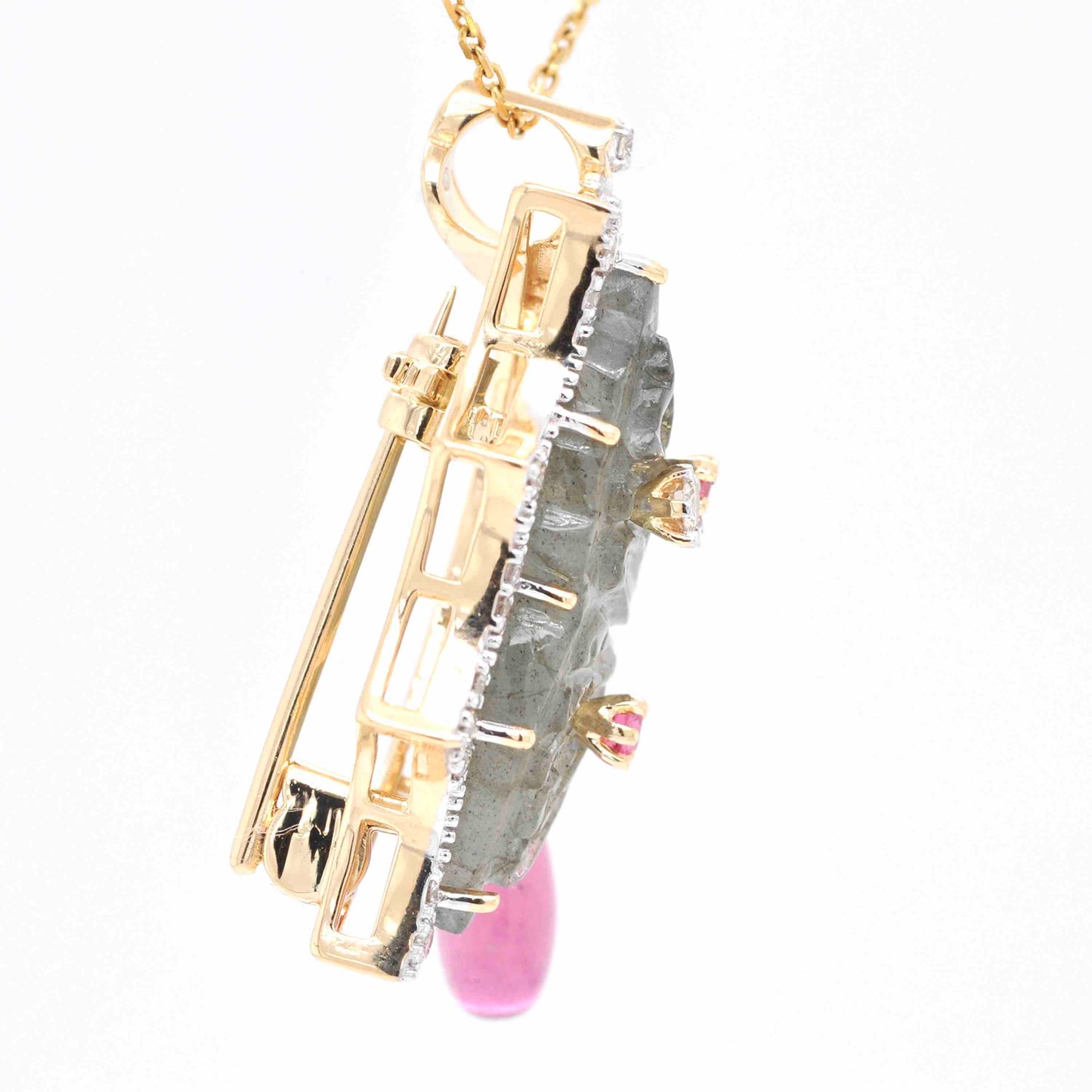 Labradorite Gemstone Pendant Brooch