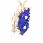 carved lapis lazuli pendant