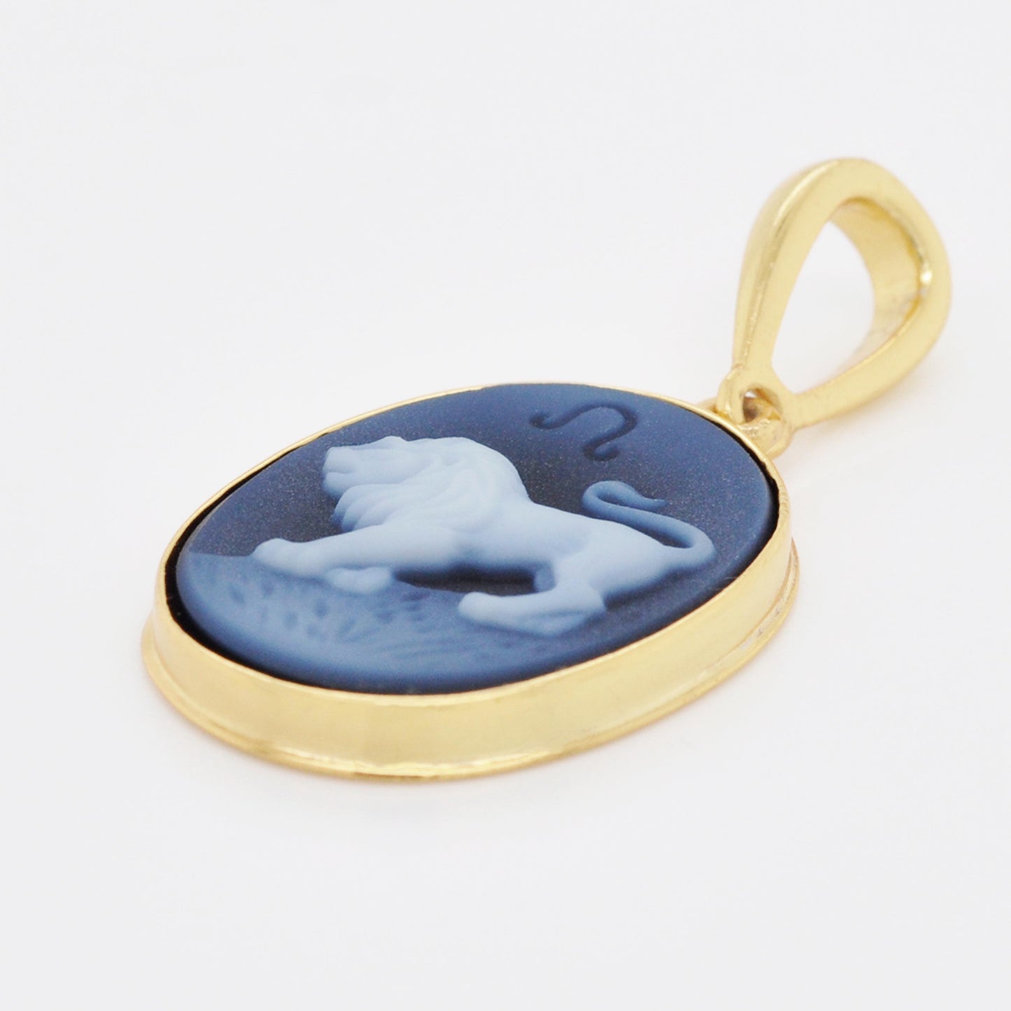 Löwe-Kamee-Schnitzerei-Sternzeichen-Anhänger