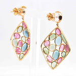 Gold multi-gem earrings