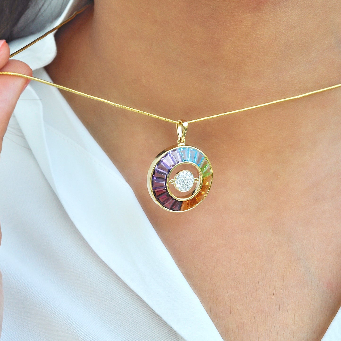 diamond charm pendant