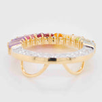 18K Gold Cleopatra Prong-set Rainbow Pendant Necklace - Vaibhav Dhadda Jewelry