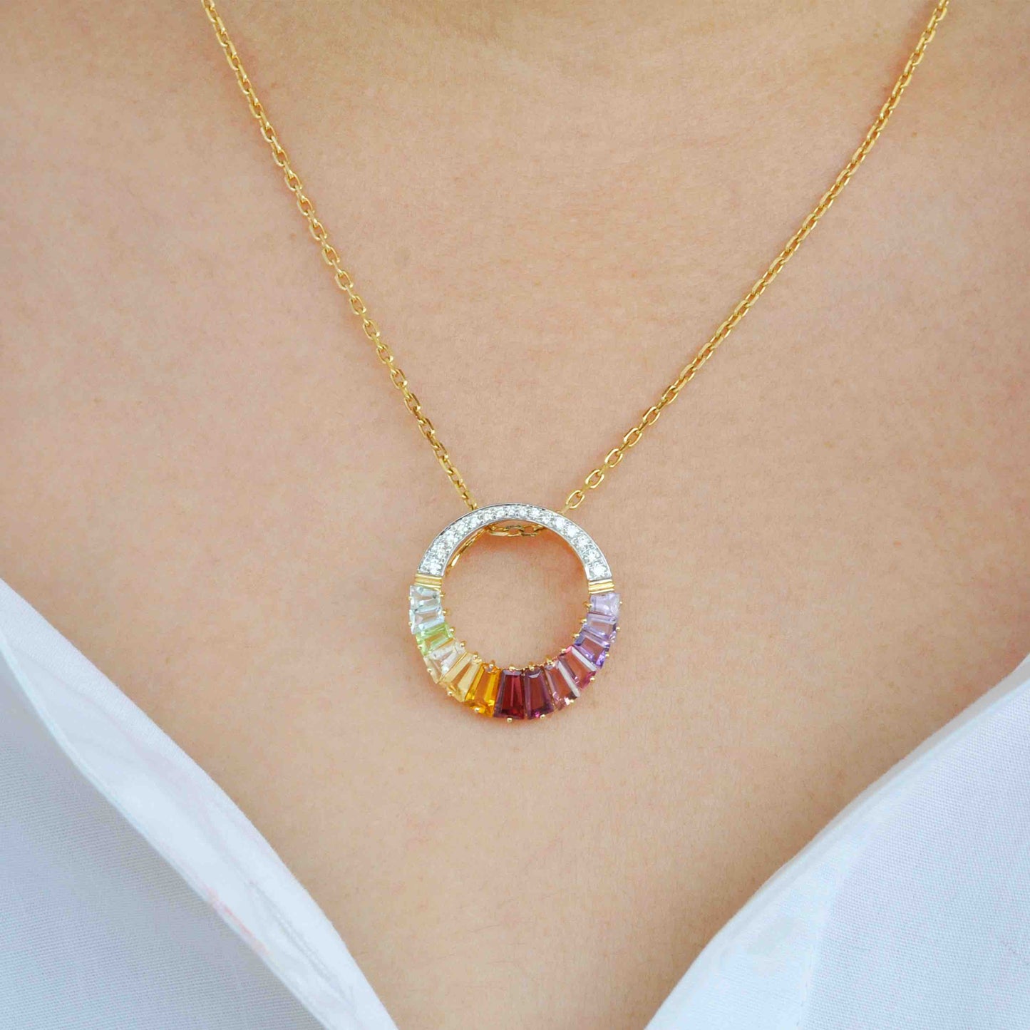 gold rainbow pendant