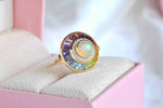 Unique Ethiopian opal ring with baguette circular design