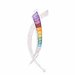multi color sword pendant brooch