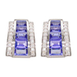 tanzanite stud earrings gold