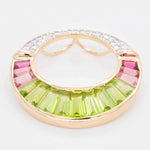 18K Gold Peridot Pink Tourmaline Diamond Cleopatra Set - Vaibhav Dhadda Jewelry