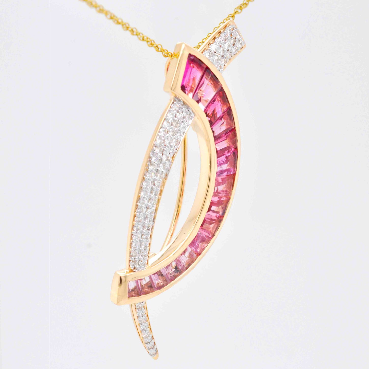"Taper Baguette Pendant with Yellow Gold "