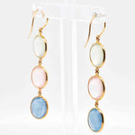 Rose Aquamarine Earrings with Sparkling Diamond Dangles