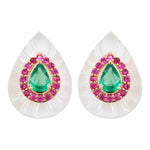 Emerald Ruby Studs