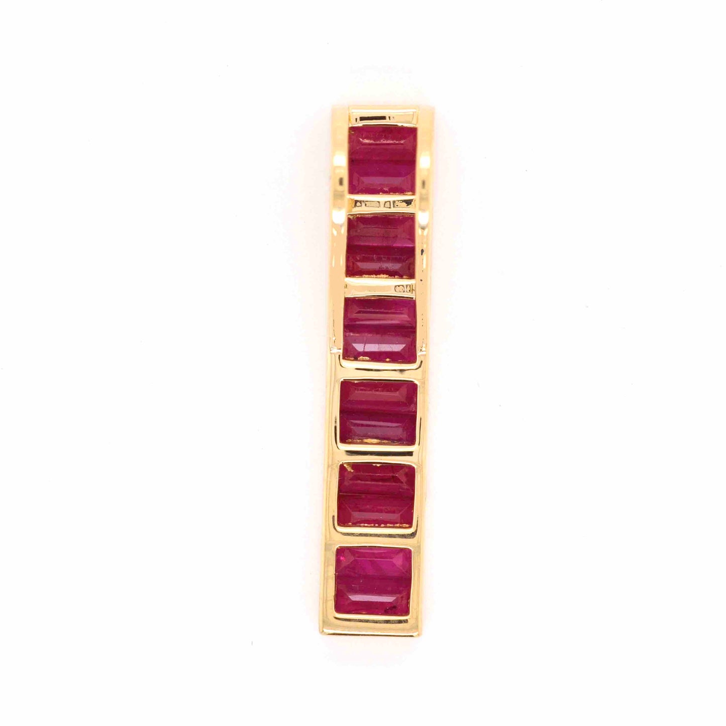 Bar pendant with genuine ruby