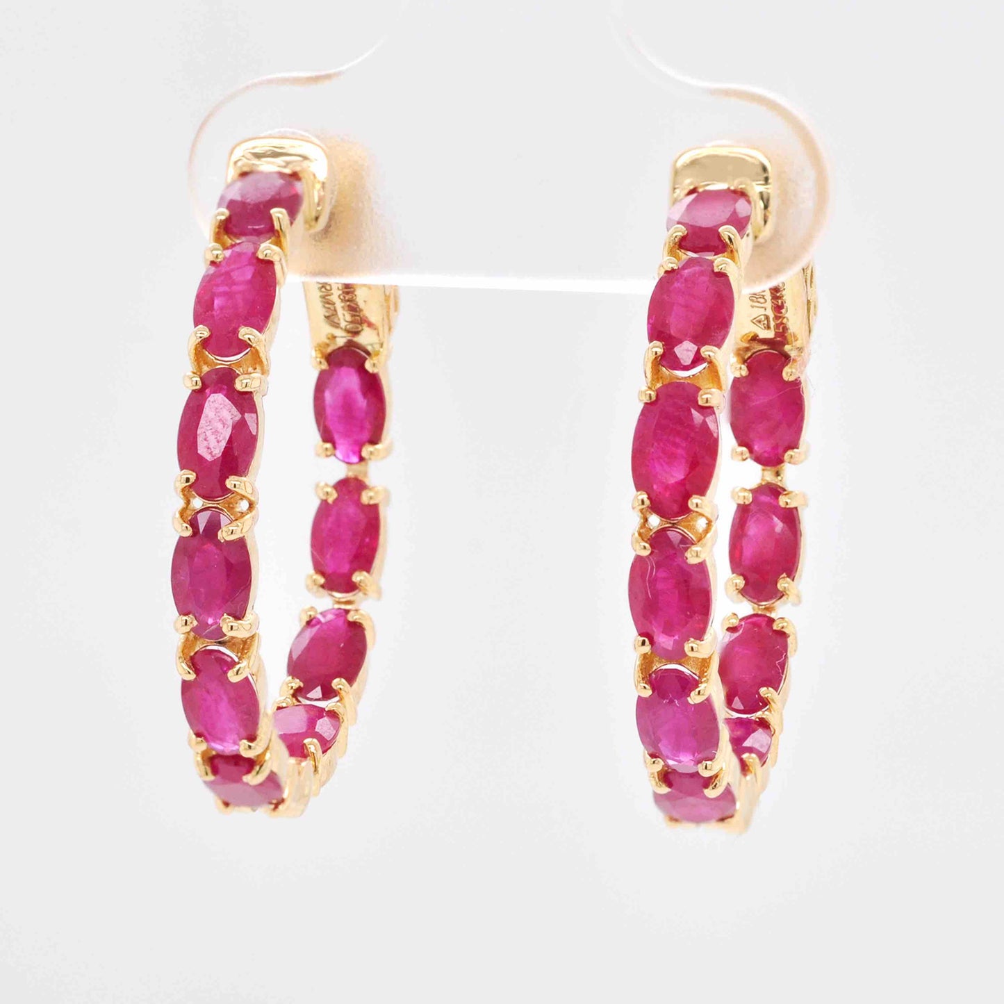 Trendy oval hoop earrings