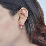 gemstone huggie hoop earrings