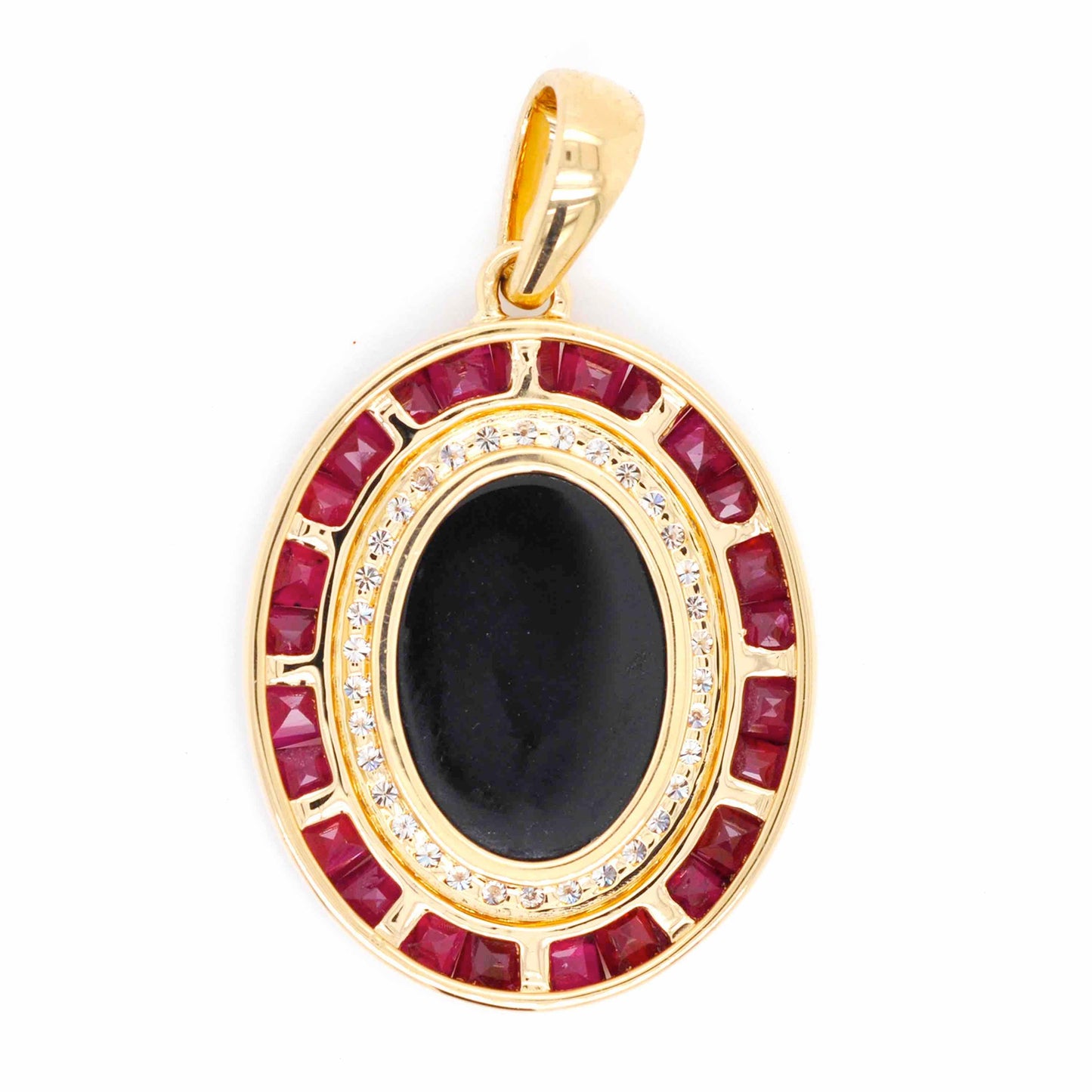 Ruby floral pendant