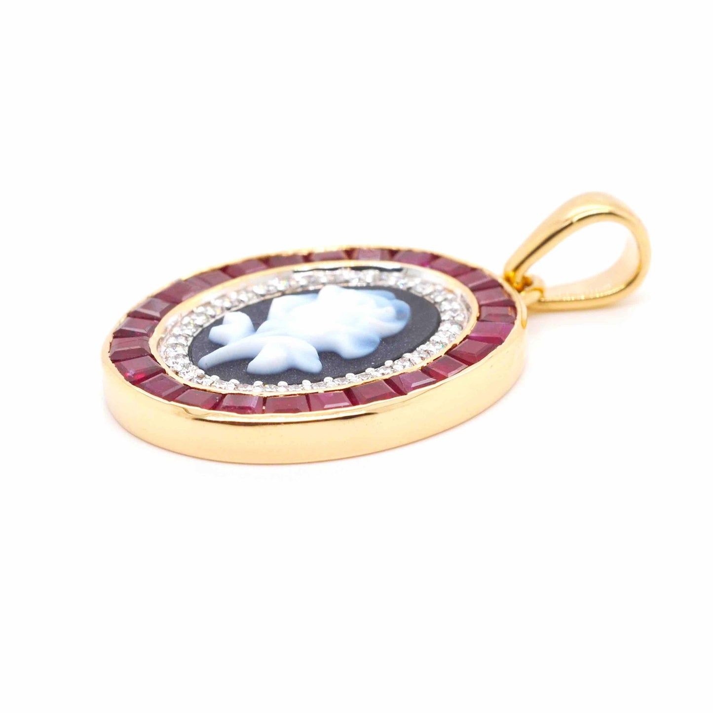 Carved gem pendant