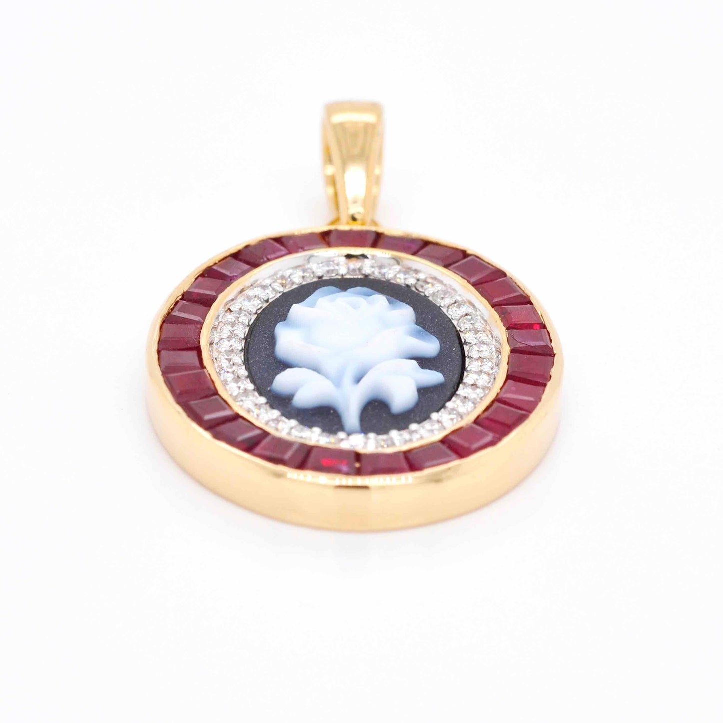 Flower cameo charm