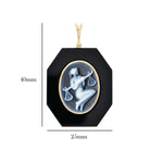 Libra Horoscope Pendant with Intricate Onyx Cameo Carving.