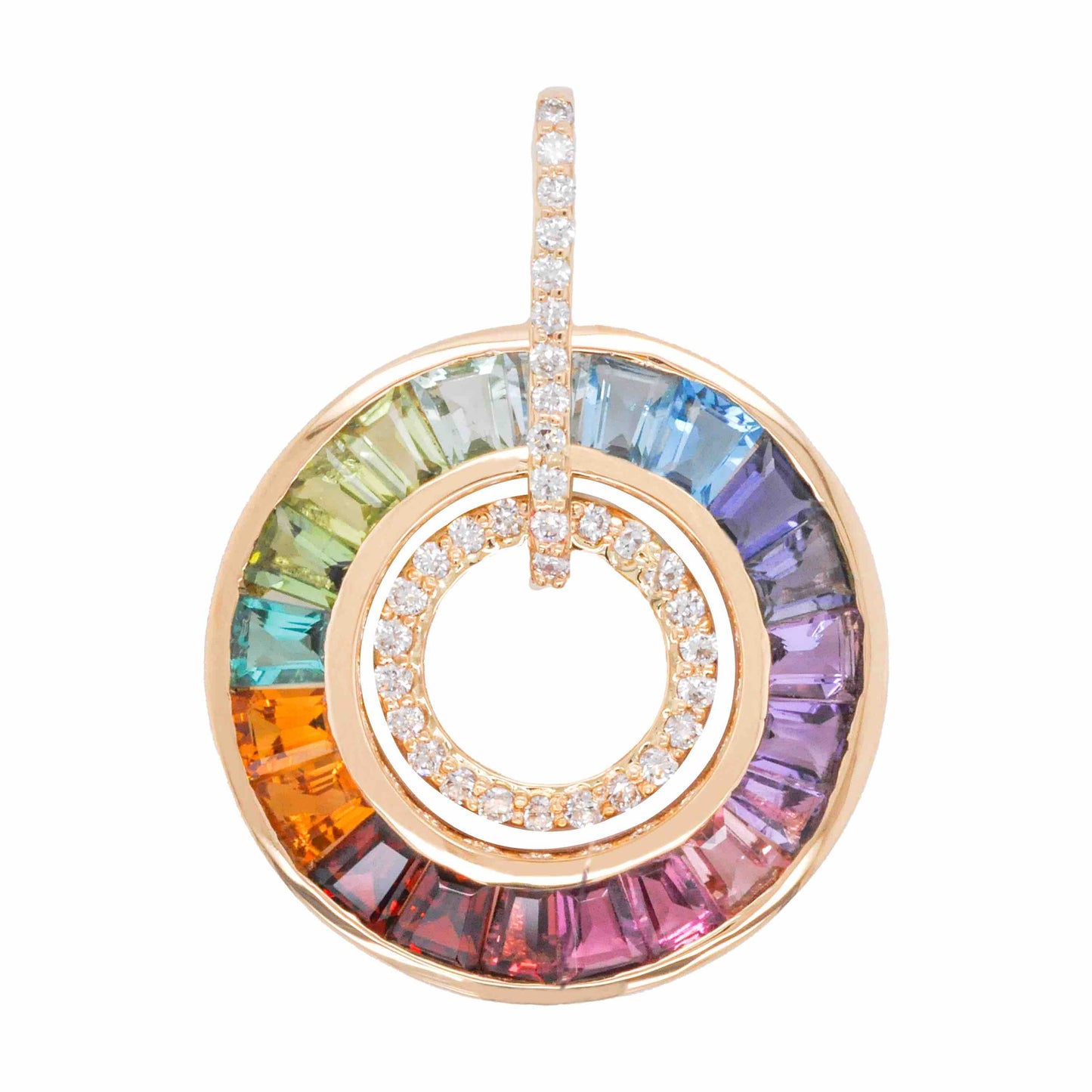 rainbow baguette pendant