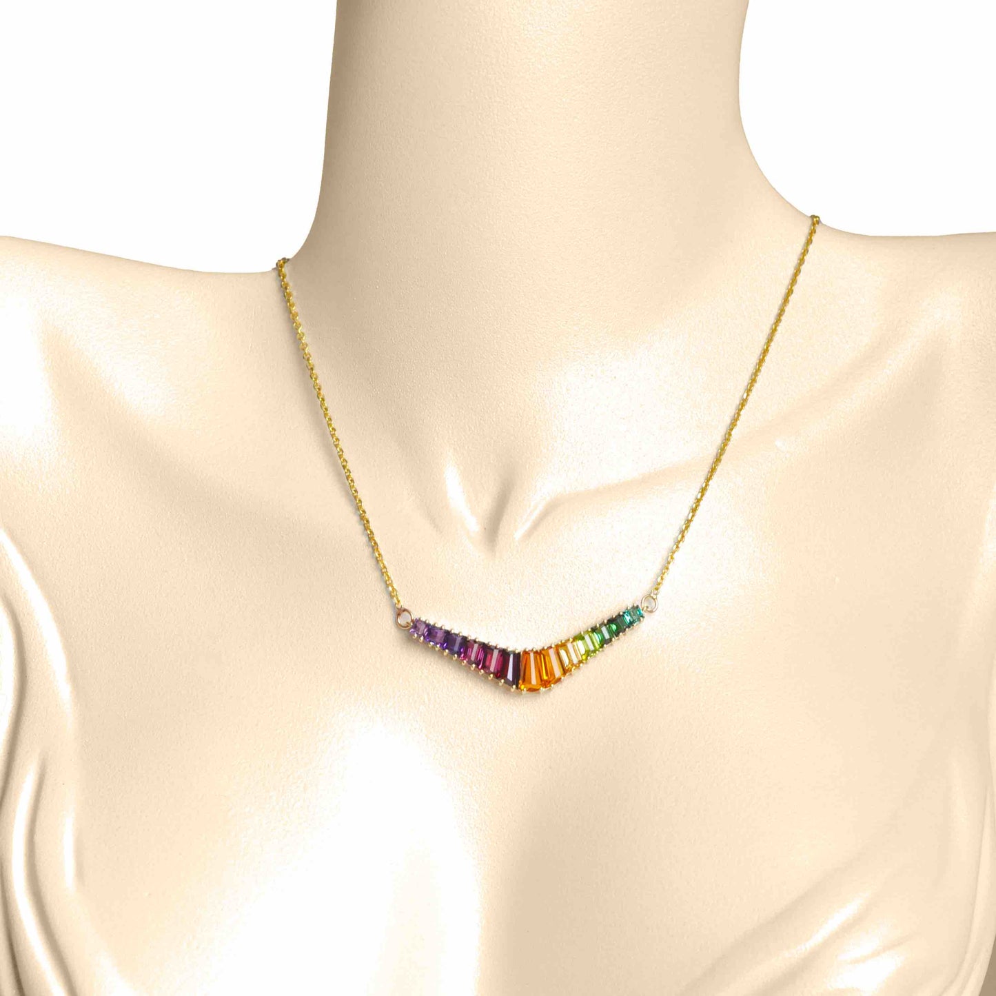v name gold pendant
