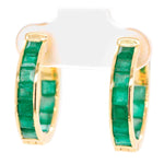 emerald hoops earrings