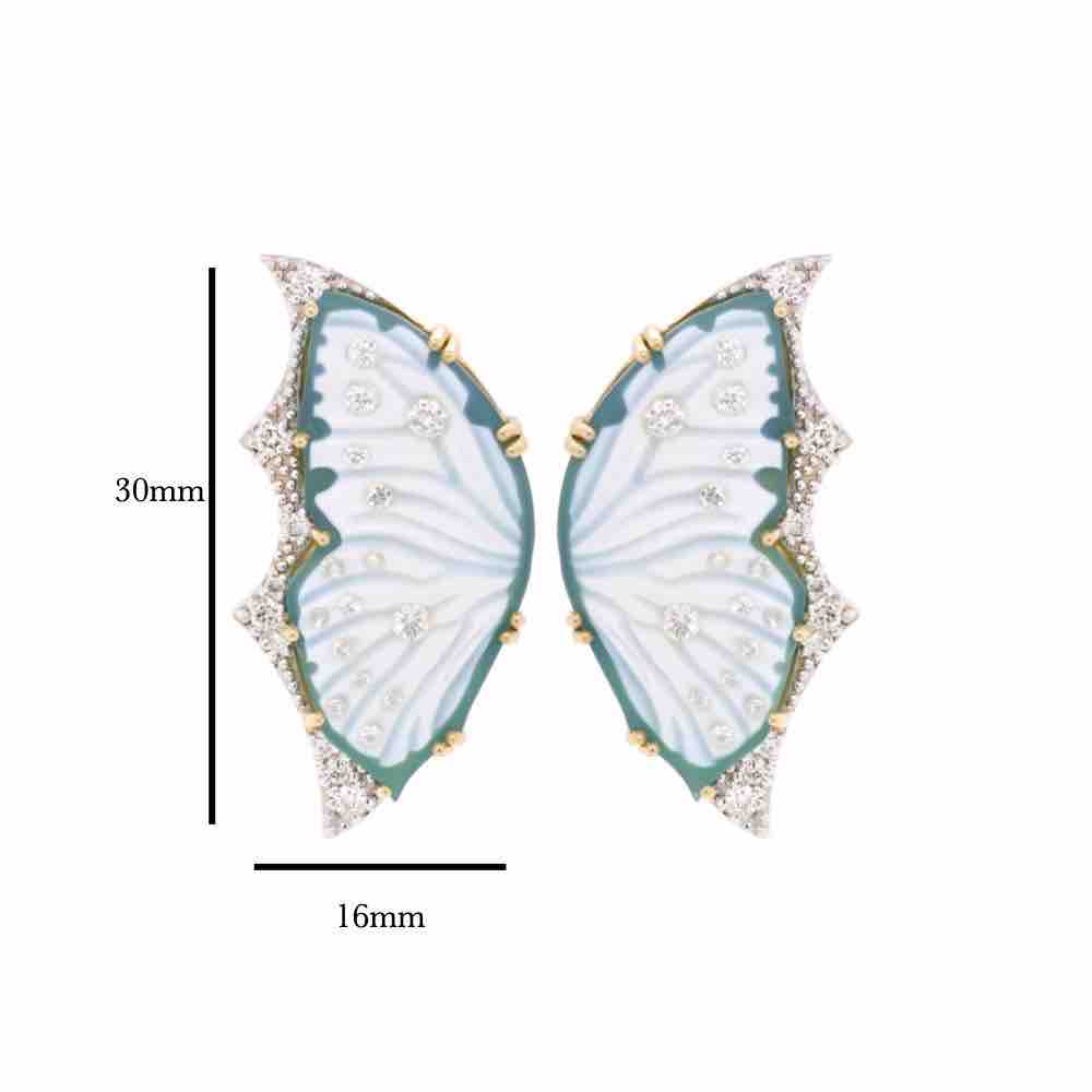 Green Butterfly Studs