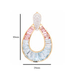 18K Gold Aquamarine Pink Tourmaline Diamond Raindrop Set - Vaibhav Dhadda Jewelry