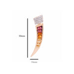 18K Gold Rhodolite Garnet Citrine Tapered Baguette Diamond Pendant Brooch - Vaibhav Dhadda Jewelry
