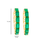 Small hoop earrings emerald