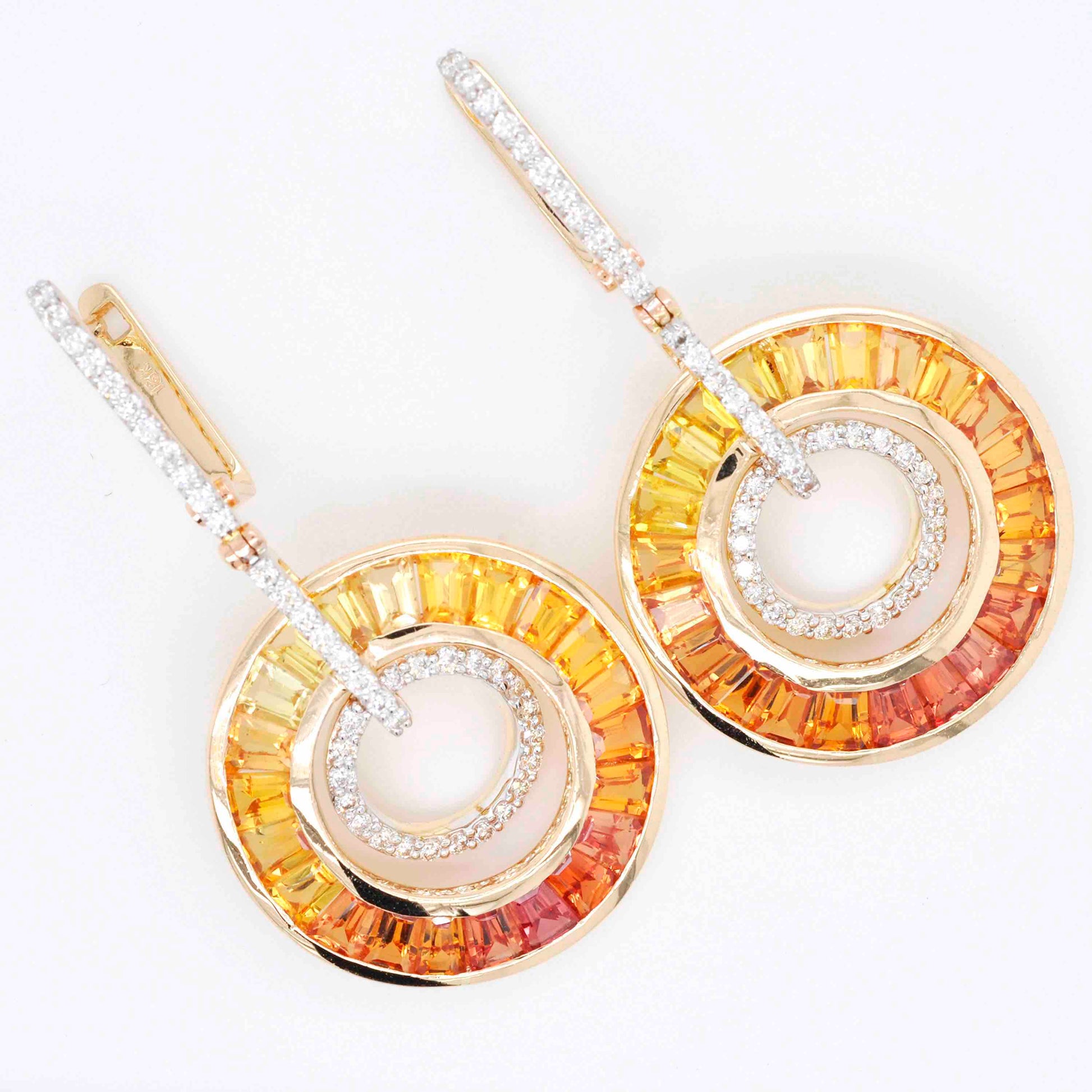 gemstone circle earrings