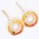 gemstone circle earrings