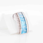 18K White Gold Blue Topaz Pyramid Set - Vaibhav Dhadda Jewelry