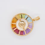 18k gold circle pendant