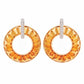 18K Gold Ctrine Diamond Circle Earrings