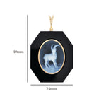 14K Capricorn Birthstone Pendant with Black Onyx.