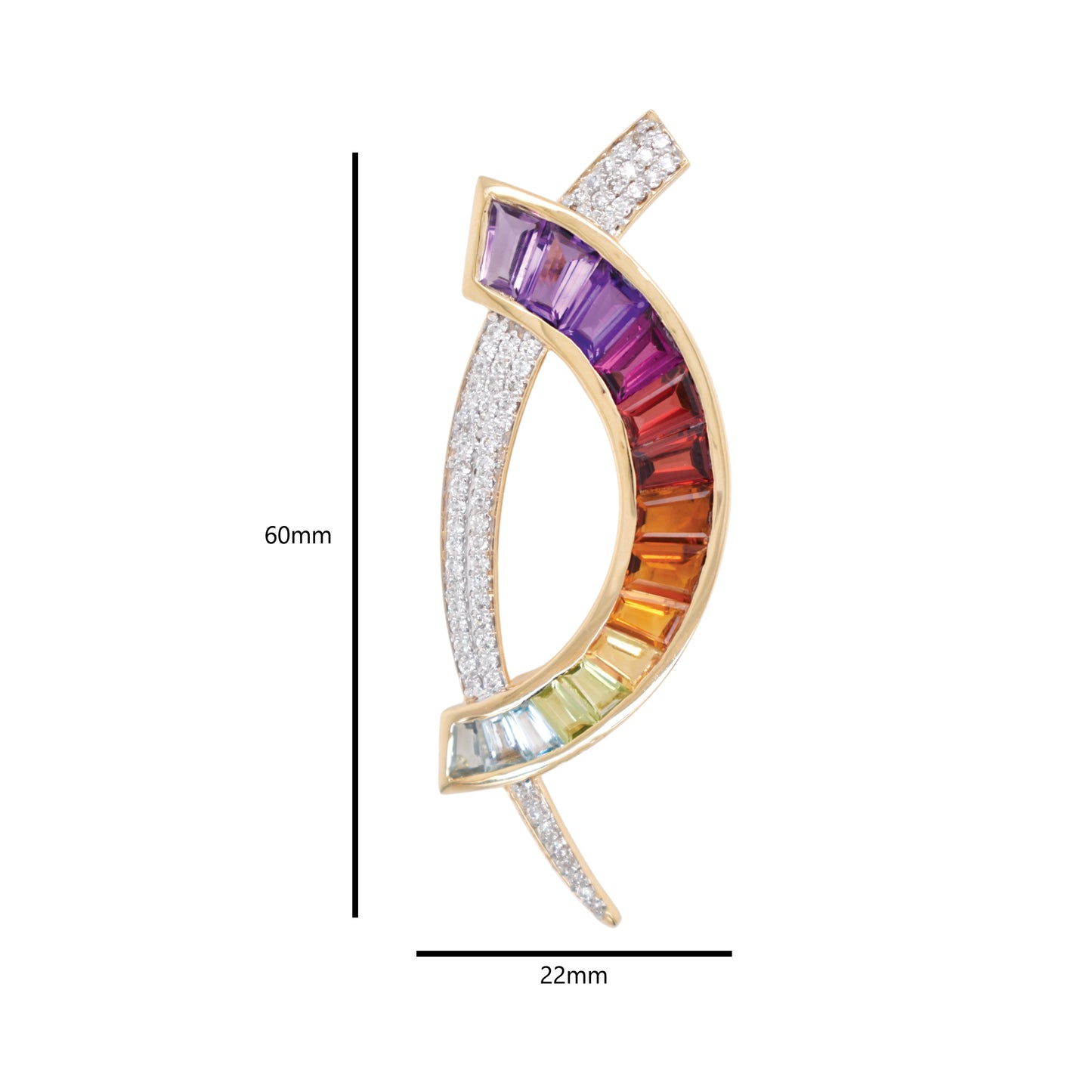 Signature D Diamond Pendant Brooch