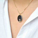 zodiac sign necklace gold