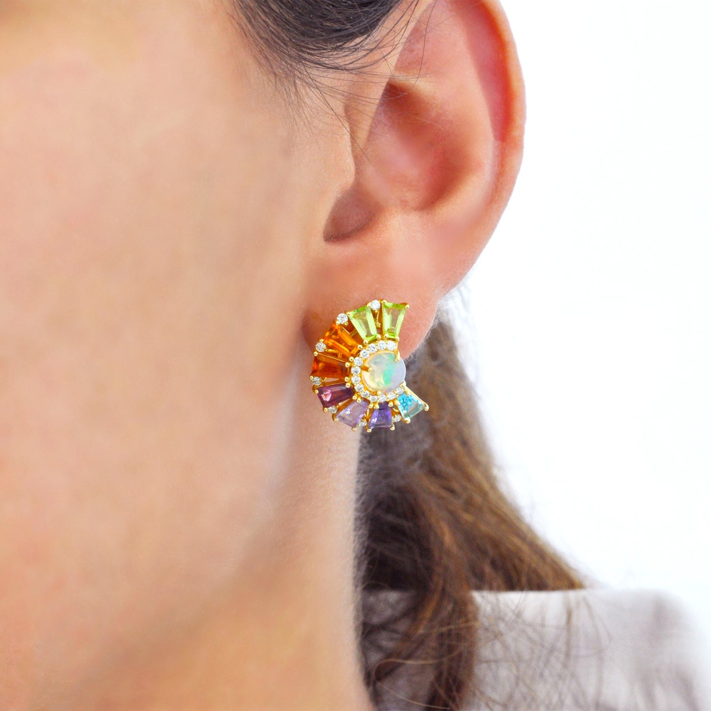 Circle Rainbow Ferris Wheel Earrings