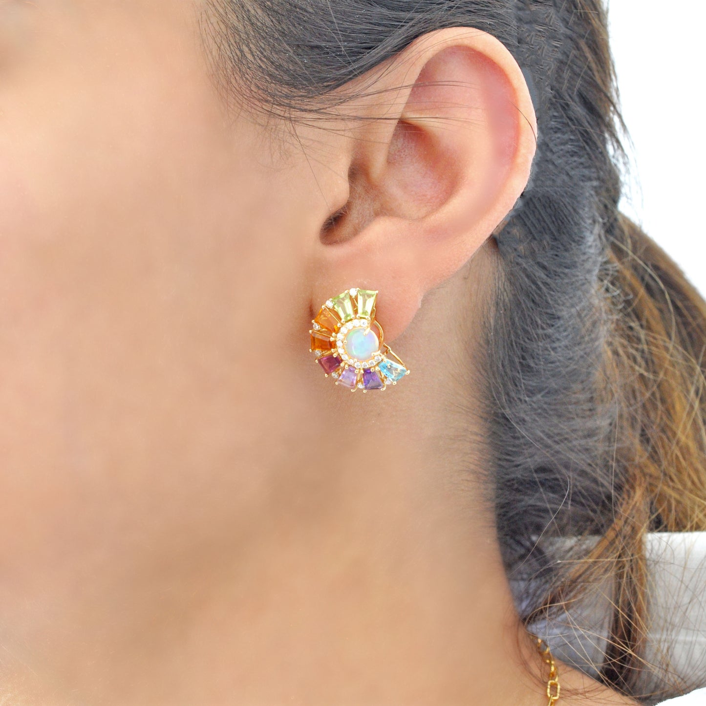 Circle Rainbow Ferris Wheel Earrings