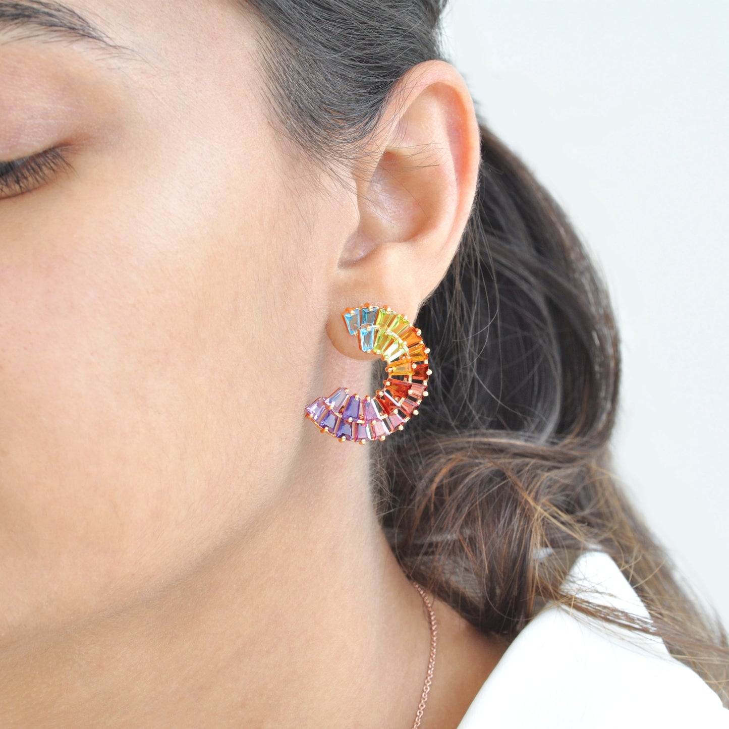 Rainbow Orbit Stud Earrings