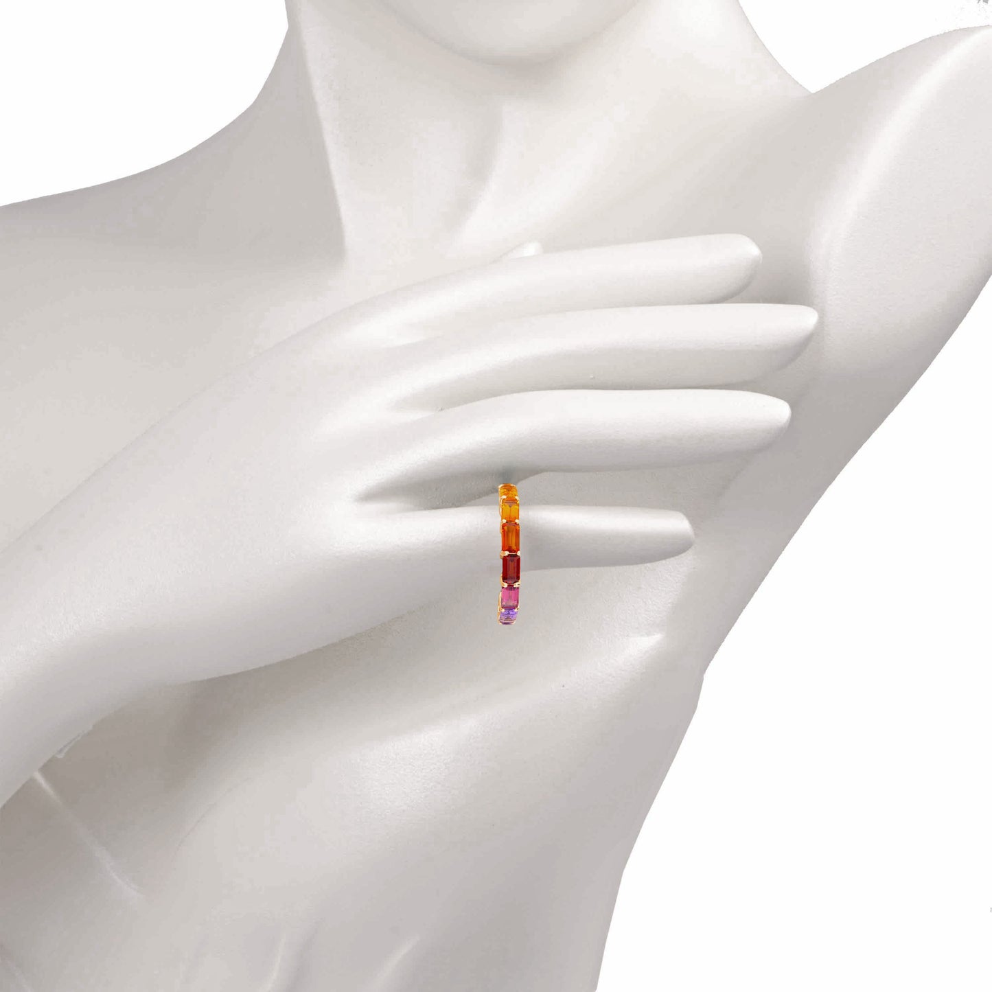 gradient gemstone eternity band ring