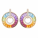 18K Gold Rainbow Channel-set Diamond Earrings